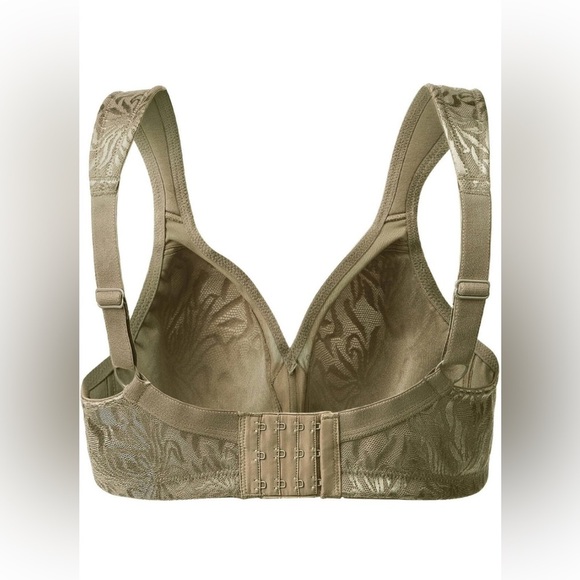 NWT 48DDD Deyllo Women's Minimizer Bra Full Coverage Wirefree Non Padded Olive - Picture 2 of 7